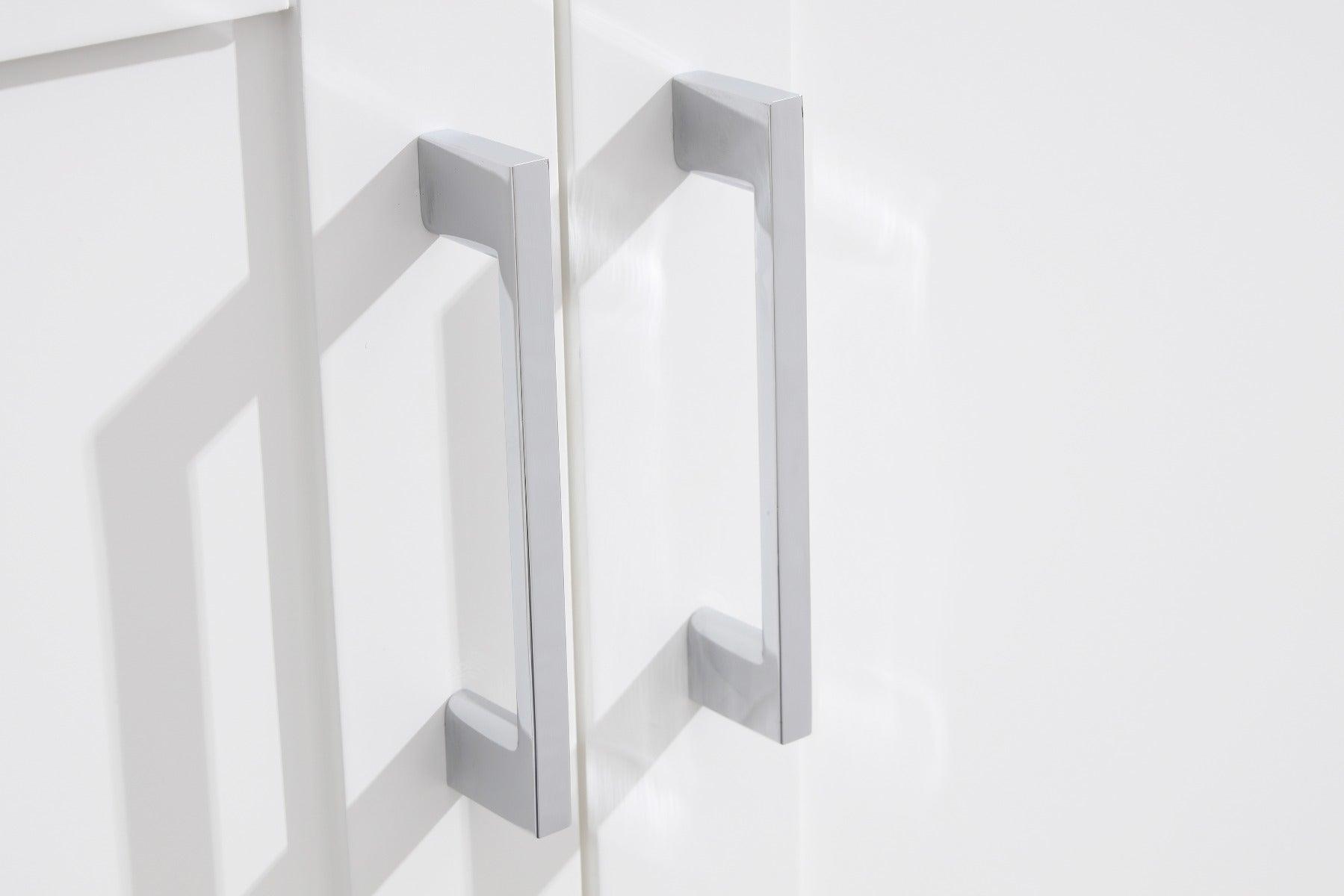 60" White Freestanding Double Sink Bathroom Vanity with Calcutta Quartz Countertop – Image 10