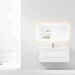 48" White Vanity w/Matte White Solid Surface countertop Snow White Collection - Combo