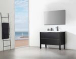42" Black Freestanding Single Sink Bathroom Vanity with White Quartz Countertop – Image 6