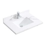 30" White Freestanding Bathroom Vanity with Calcutta Quartz Countertop - Image 8