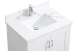 30" White Freestanding Bathroom Vanity with Calcutta Quartz Countertop - Image 7