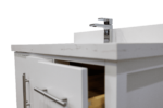 36" White Freestanding Single Sink Bathroom Vanity with Calcutta Quartz Countertop Fiory - Image 6
