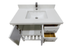 36" White Freestanding Single Sink Bathroom Vanity with Snow White Quartz Countertop Fiory - Image 6