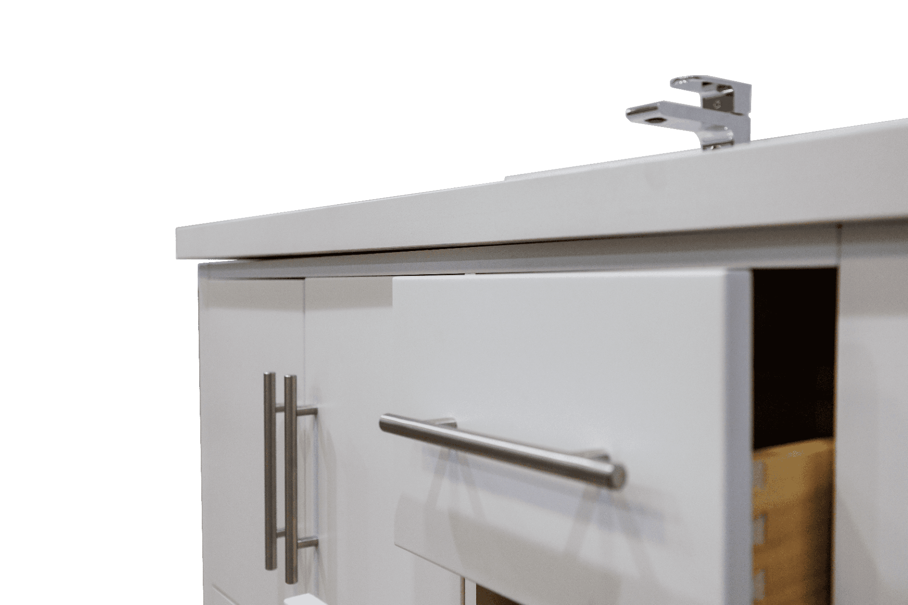 36" White Freestanding Single Sink Bathroom Vanity with Snow White Quartz Countertop Fiory - Image 7