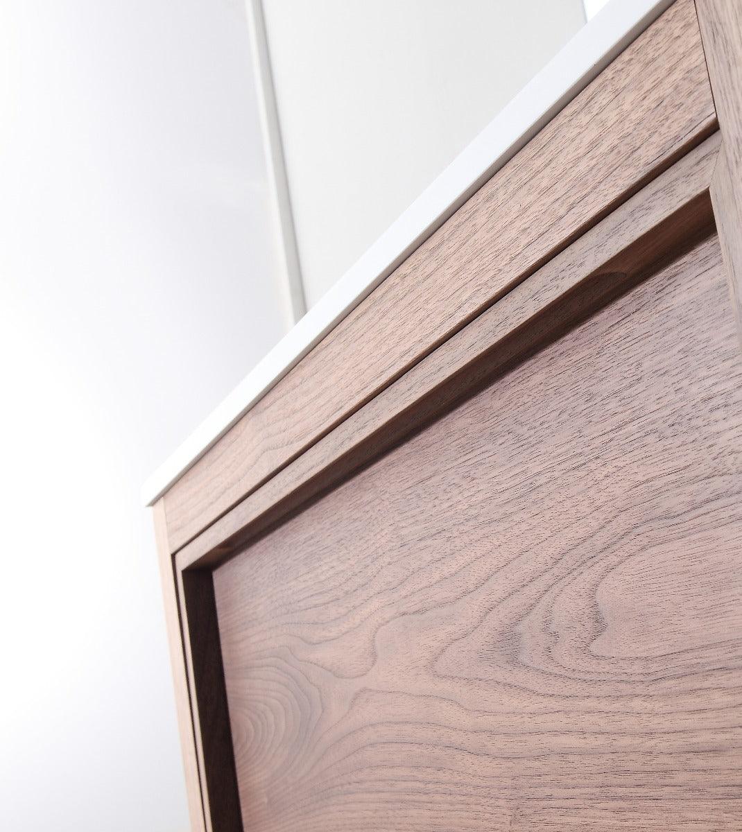 42" Natural Walnut Freestanding Bathroom Vanity with White Solid Surface Countertop Vista – Image 8