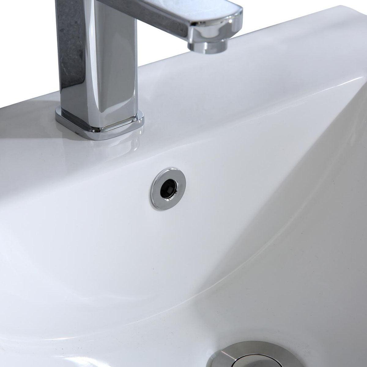 24" White & Black Frame Freestanding Single Sink Bathroom Vanity with White Ceramic Countertop – Image 6