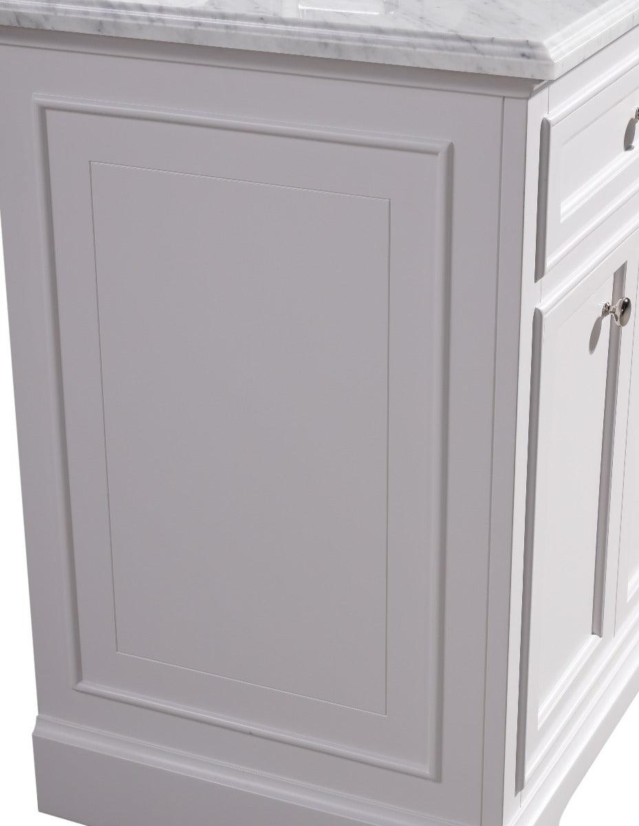 42" White Freestanding Bathroom Vanity with Calcutta Quartz Countertop - Image 9