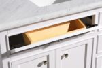42" White Freestanding Bathroom Vanity with Calcutta Quartz Countertop - Image 7