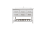 48" White Freestanding Single Sink Bathroom Vanity with Calcutta Quartz Countertop Fiory - Image 3