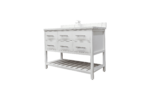 48" White Freestanding Single Sink Bathroom Vanity with Calcutta Quartz Countertop Fiory - Image 4
