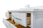 48" White Freestanding Single Sink Bathroom Vanity with Calcutta Quartz Countertop Fiory - Image 6
