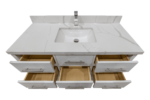 48" White Freestanding Single Sink Bathroom Vanity with Calcutta Quartz Countertop Fiory – Image 7