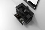 36" Black Oak Freestanding Bathroom Vanity with Black Marble Countertop – Image 6