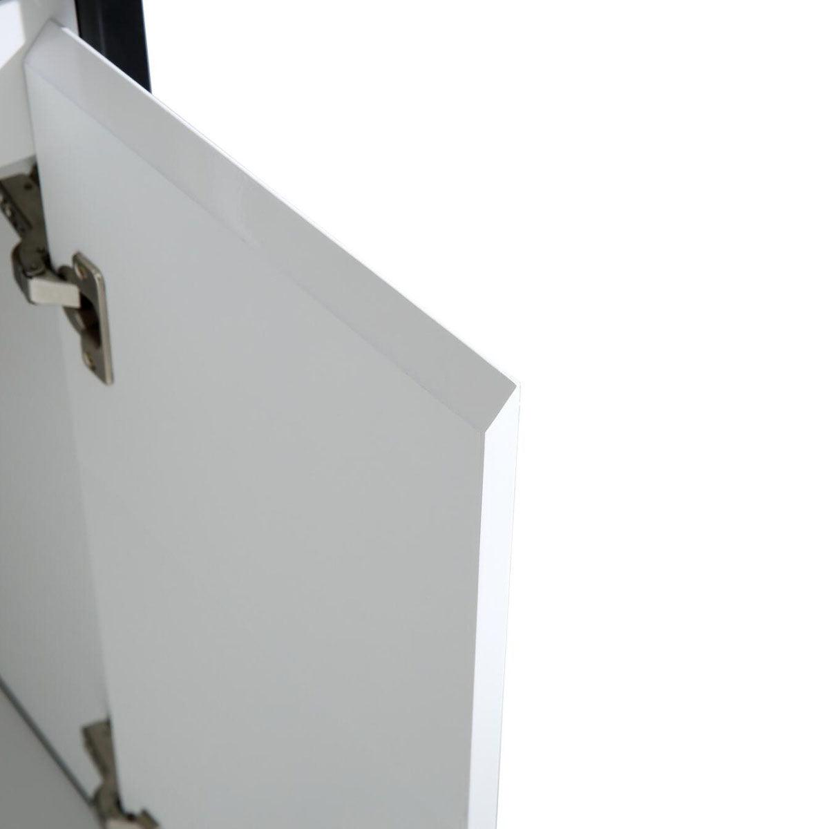 24" White & Black Frame Freestanding Single Sink Bathroom Vanity with White Ceramic Countertop – Image 7