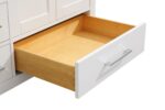 60" White Freestanding Double Sink Bathroom Vanity with White Quartz Countertop - Image 8