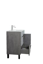 36" Cement Freestanding Single Sink Bathroom Vanity w/ White Ceramic Countertop Odessa - Image 5