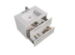 30" White Wall Mount Bathroom Vanity with White Polymarble Countertop Sofia - Image 5