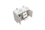 48" Glossy White Freestanding Double Sink Bathroom Vanity with White Polymarble Countertop - Image 6