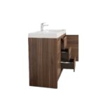 42" Walnut Freestanding Bathroom Vanity with White Polymarble Countertop - Image 4