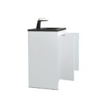 24" Glossy White Freestanding Bathroom Vanity with Black Engineered Quartz Countertop - Image 5