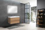 36" Rough Oak Vanity Combo with White Polymarble countertop Capri Collection - Image 6