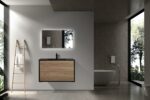 36" Black & Rough Oak Wall Mount Single Sink Bathroom Vanity with Black Engineered Quartz Countertop Fleur - Image 6