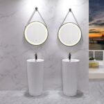 16" White Freestanding Pedestal Basin in Ceramic Sedani Collection - Image 3
