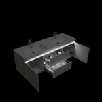 60" Glossy White Wall Mount Light-Up Double Sink Bathroom Vanity with White Polymarble Countertop - Image 5