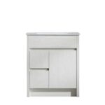 30" Bleached Oak Freestanding Bathroom Vanity with White Ceramic Countertop – Image 2