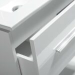24" White Wall Mount Bathroom Vanity with White Ceramic Countertop Jacob - Image 5