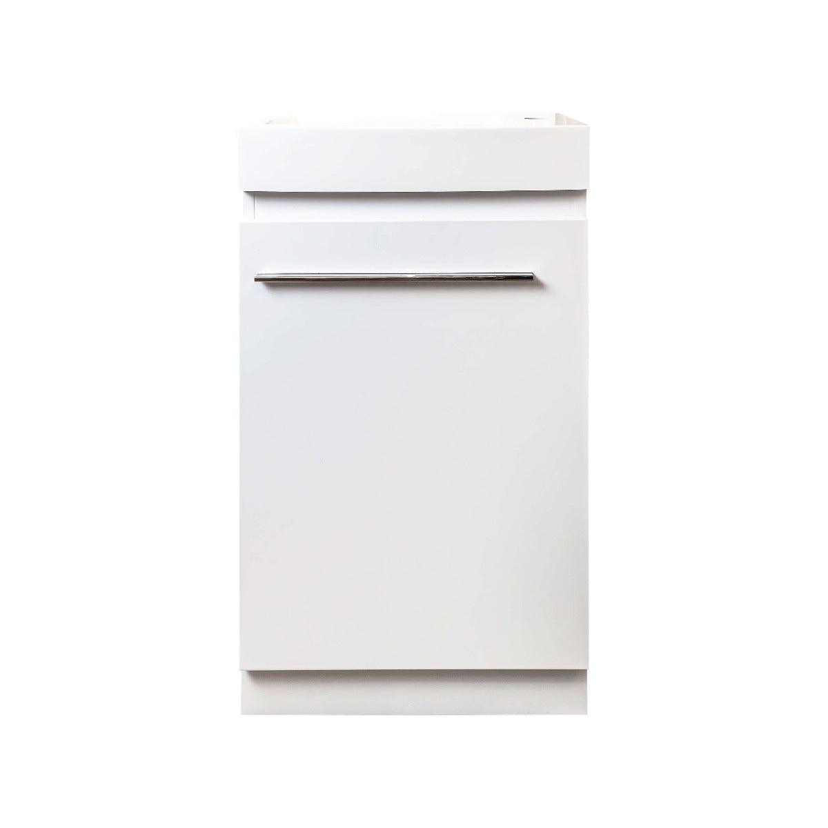 18" White Freestanding Bathroom Vanity with White Polymarble Countertop - Image 3