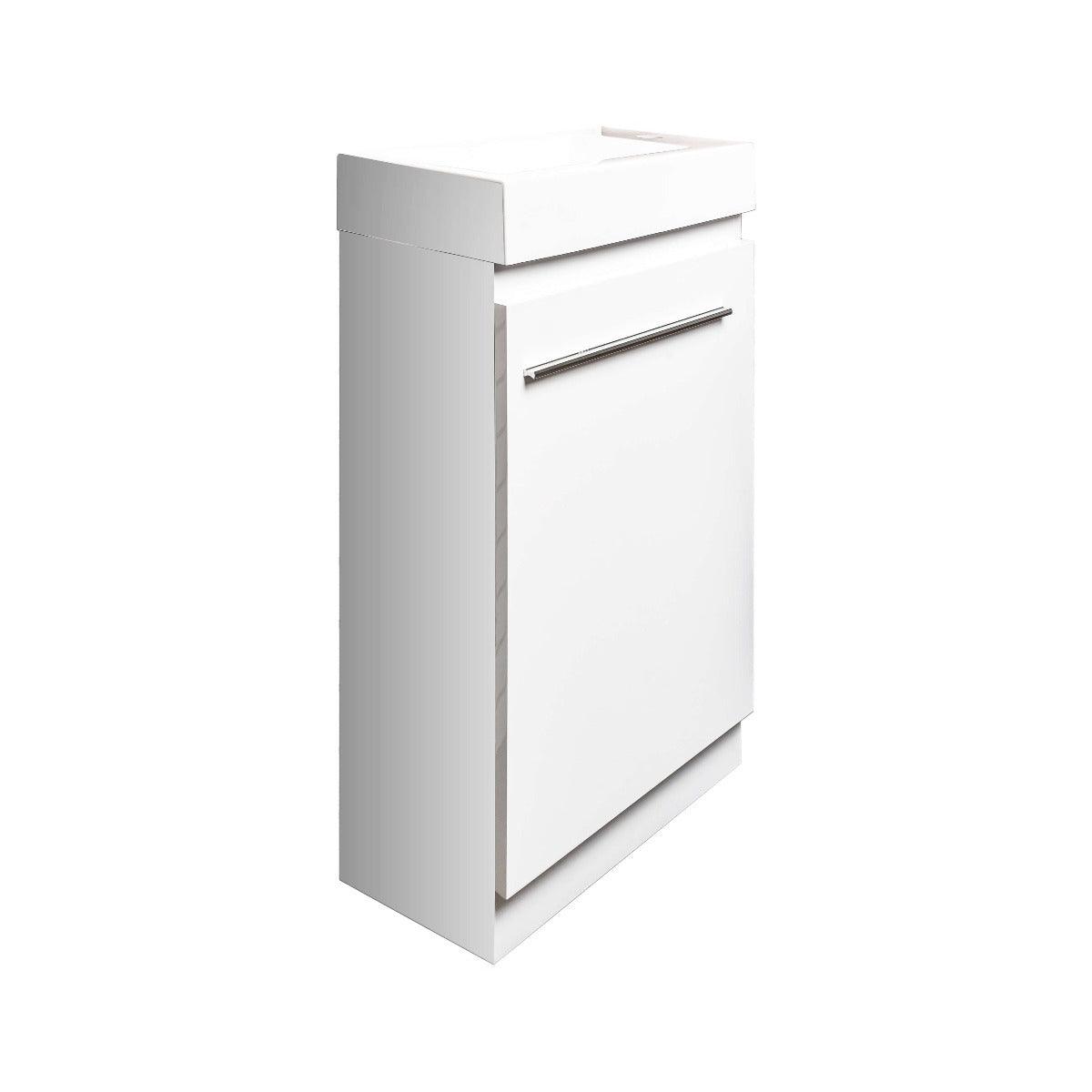 18" White Freestanding Bathroom Vanity with White Polymarble Countertop – Image 2
