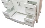 42" White Freestanding Bathroom Vanity with Carrera Marble Countertop Mella - Image 4