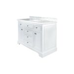 48" White Freestanding Single Sink Bathroom Vanity with Carrera Marble Countertop Milan - Image 4