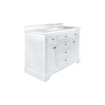 48" White Freestanding Single Sink Bathroom Vanity with Carrera Marble Countertop Milan - Image 2