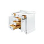 48" White Freestanding Single Sink Bathroom Vanity with Carrera Marble Countertop Milan - Image 6