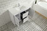 48" Glossy White Freestanding Single Sink Bathroom Vanity with White Polymarble Countertop - Image 4