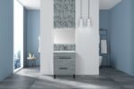 28" Cement Freestanding Single Sink Bathroom Vanity with White Ceramic Countertop Odessa - Image 7