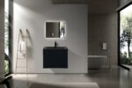 24" Black Wall Mount Bathroom Vanity with Black Engineered Quartz Countertop Roxboro – Image 7