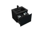 24" Black Wall Mount Bathroom Vanity with Black Engineered Quartz Countertop Roxboro – Image 3