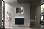 24" Black Wall Mount Bathroom Vanity with White Polymarble Countertop Roxboro – Image 7