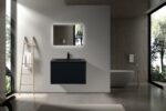36" Black Wall Mount Bathroom Vanity with Black Engineered Quartz Countertop Roxboro – Image 4