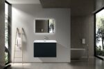 36" Black Wall Mount Bathroom Vanity with White Polymarble Countertop Roxboro – Image 4