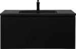 40" Black Wall Mount Bathroom Vanity with Black Engineered Quartz Countertop Roxboro – Image 3