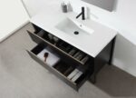 48" Black Freestanding Single Sink Bathroom Vanity with White Quartz Countertop – Image 8