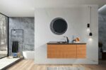 48" Light Oak Wall Mount Single Sink Bathroom Vanity with Black Engineered Quartz Countertop Simon - Image 5