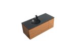48" Light Oak Wall Mount Single Sink Bathroom Vanity with Black Engineered Quartz Countertop Simon - Image 7