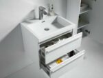24" White Wall Mount Bathroom Vanity with White Polymarble Countertop Sofia - Image 4