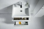 24" White Wall Mount Bathroom Vanity with White Polymarble Countertop Sofia - Image 3