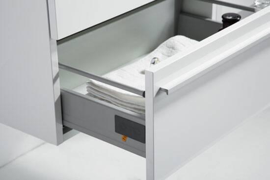 24" White Wall Mount Bathroom Vanity with White Polymarble Countertop Sofia – Image 5